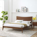 King Wood Platform Bed in Walnut W90567