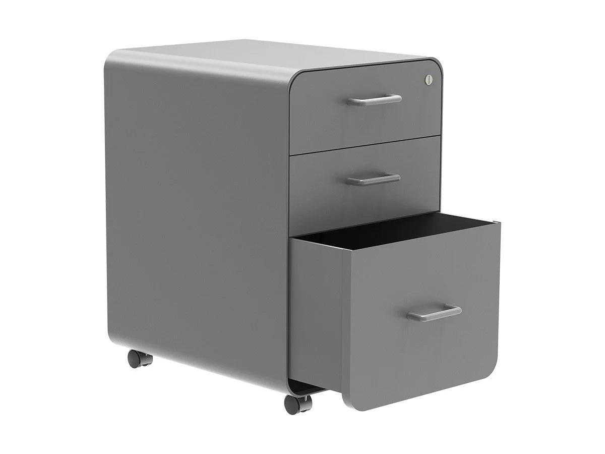 3-Drawer File Cabinet Gray Lockable O5232