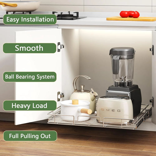27W x 21½D Heavy Duty Pull Out Cabinet Shelves Q1432