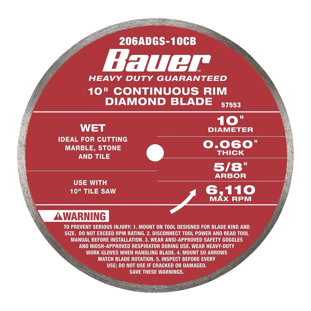 10 in. Continuous Rim Wet Cut Diamond Saw Blade P984779