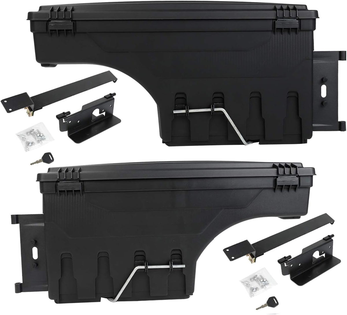 Truck Bed Wheel Well Storage Case Tool Box Black Lockable Storage Box Unit One Pair C248584