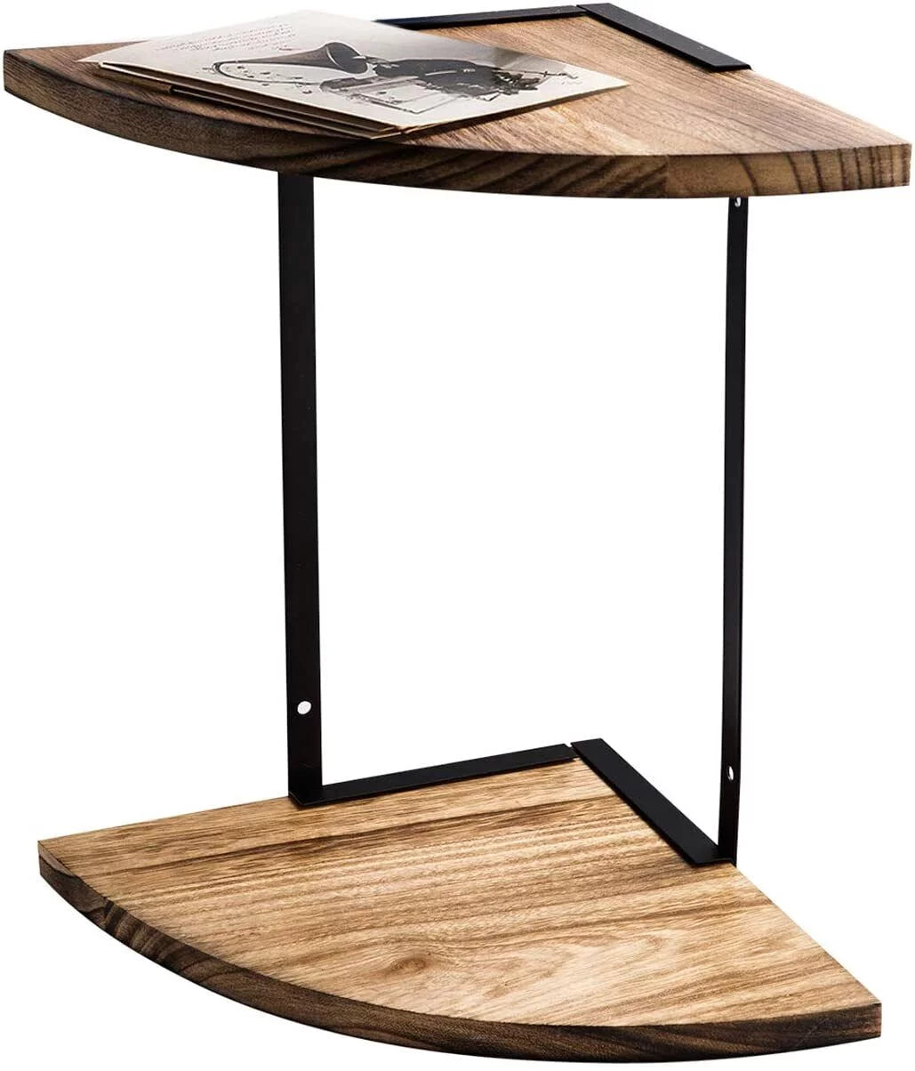 Wooden 2 Tier Floating Corner Shelf T573840