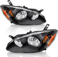 Headlight Assembly Black Housing Amber Reflector Clear Lens W647