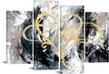 4 Panel Grey and Gold Canvas Wall Art U22045