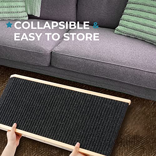 18" Tall Adjustable Wooden Folding Pet Ramp with Non Slip Carpet Surface H9768