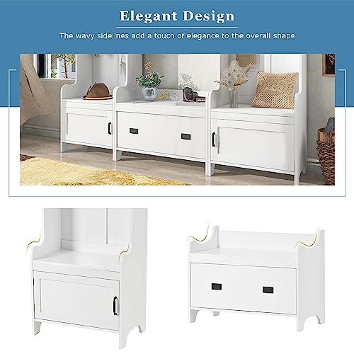 White Hall Tree with Bench and Shoe Storage W228