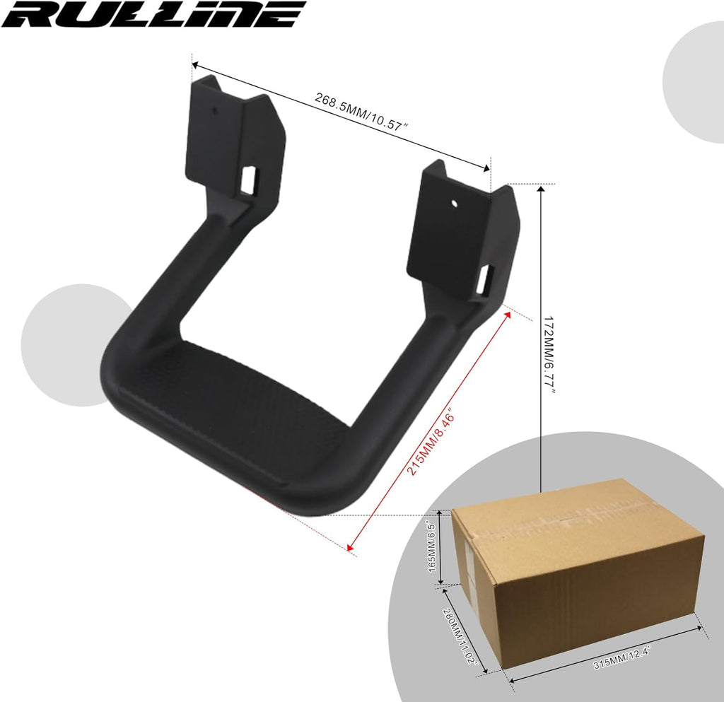 Black Powder Coated Truck Side Step Set - 2 Pieces (1 Pair) with Mounting Brackets N40019