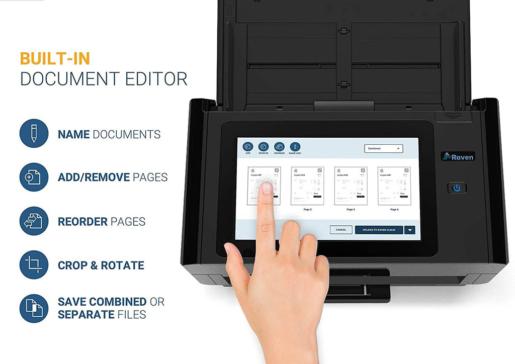 Raven Pro Document Scanner with Touchscreen, Color Duplex Feeder, Wireless, Wifi, Ethernet, USB V773239