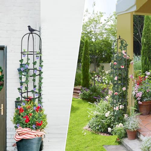 2 Pack 6ft Garden Obelisk Trellis for Climbing Plants Z1374
