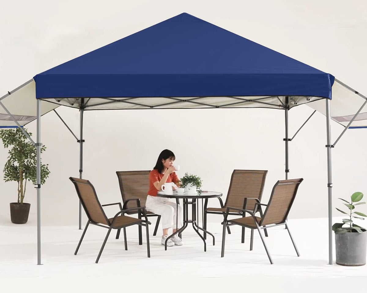 10x10 Pop-up Canopy Tent with Double Awnings Dark Gray Z689