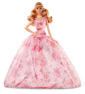 11.5-inch Blonde Hair Doll with Floral Gown and Doll Stand A996