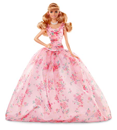 11.5-inch Blonde Hair Doll with Floral Gown and Doll Stand A996