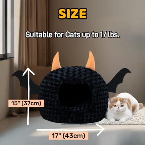 Halloween Cat Bed Warm Plush Removable Cushion H8072