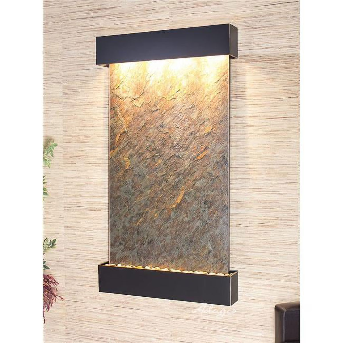 Blackened Copper-Green-Featherstone Square Wall Fountain W17240