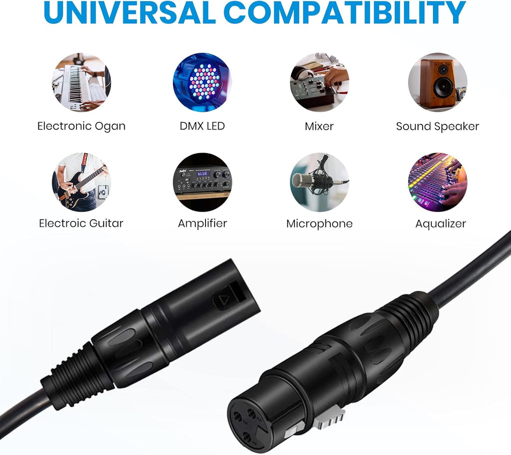 Black 25ft XLR Microphone Cable 3-Pack S5169