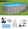 18-ft x 33-ft Oval 52-in Deep Metal Wall Swimming Pool U84373