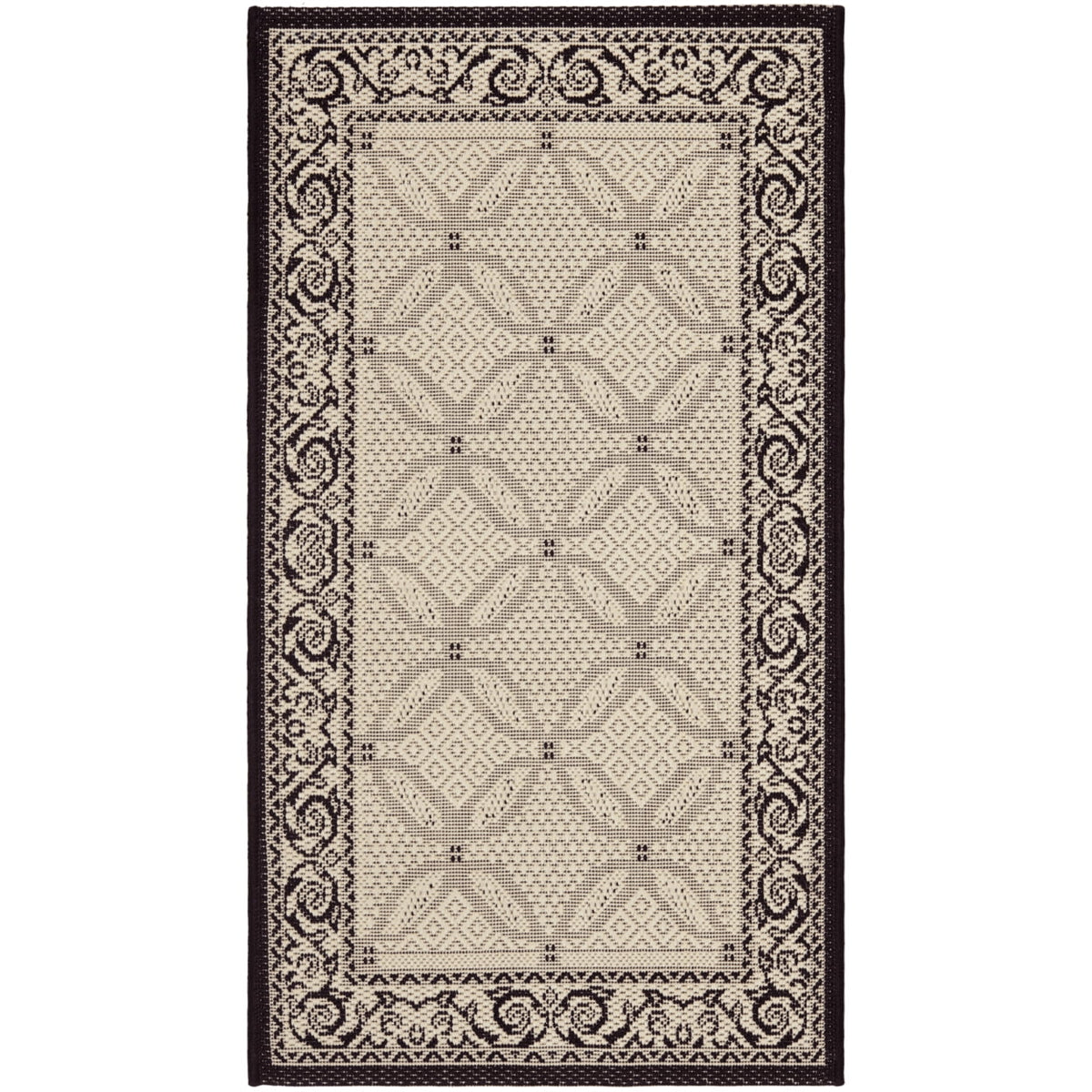 5'3" x 5'3" Round Geometric Indoor/Outdoor Area Rug A52145