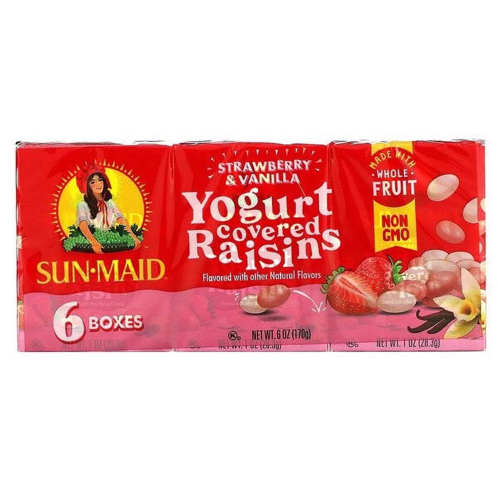 Yogurt Covered Raisins Strawberry & Vanilla 6 Boxes N53446