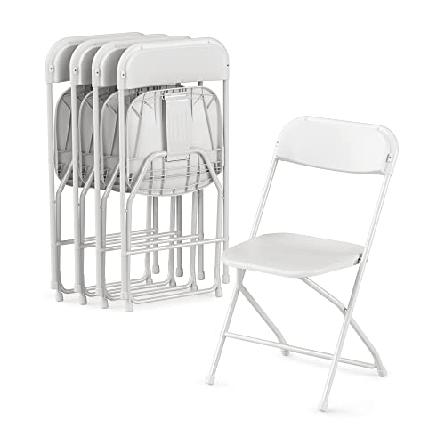 10 Pack White Plastic Folding Chair with Steel Frame X4560