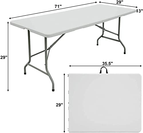 White Plastic 6ft Folding Table N365