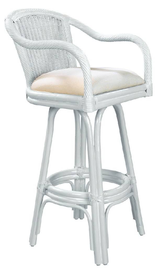 Whitewash Swivel Rattan Counterstool P7187