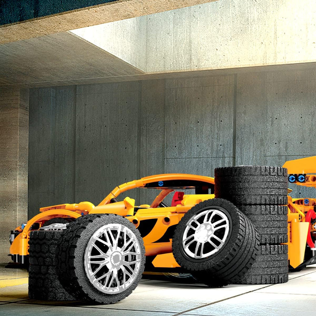 Orange Sports Car MOC Building Blocks Kit, 1258 Pcs Z15898