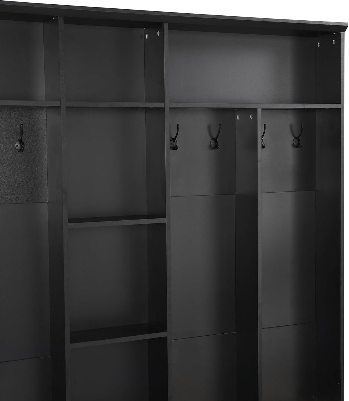 Black Hall Tree with Storage Bench and 8 Hooks R737781