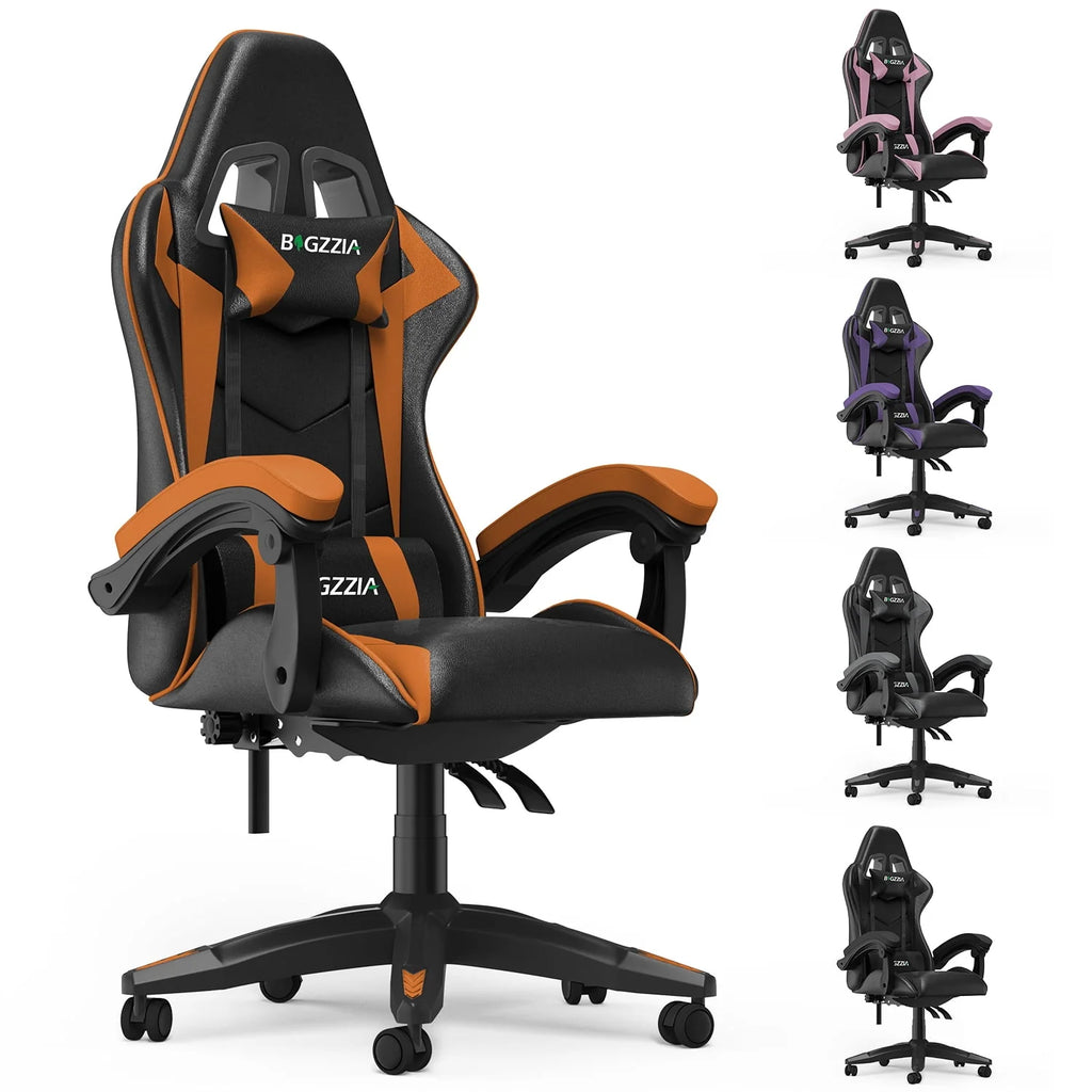 Pink Gaming Chair with Lumbar Support and Headrest C86347