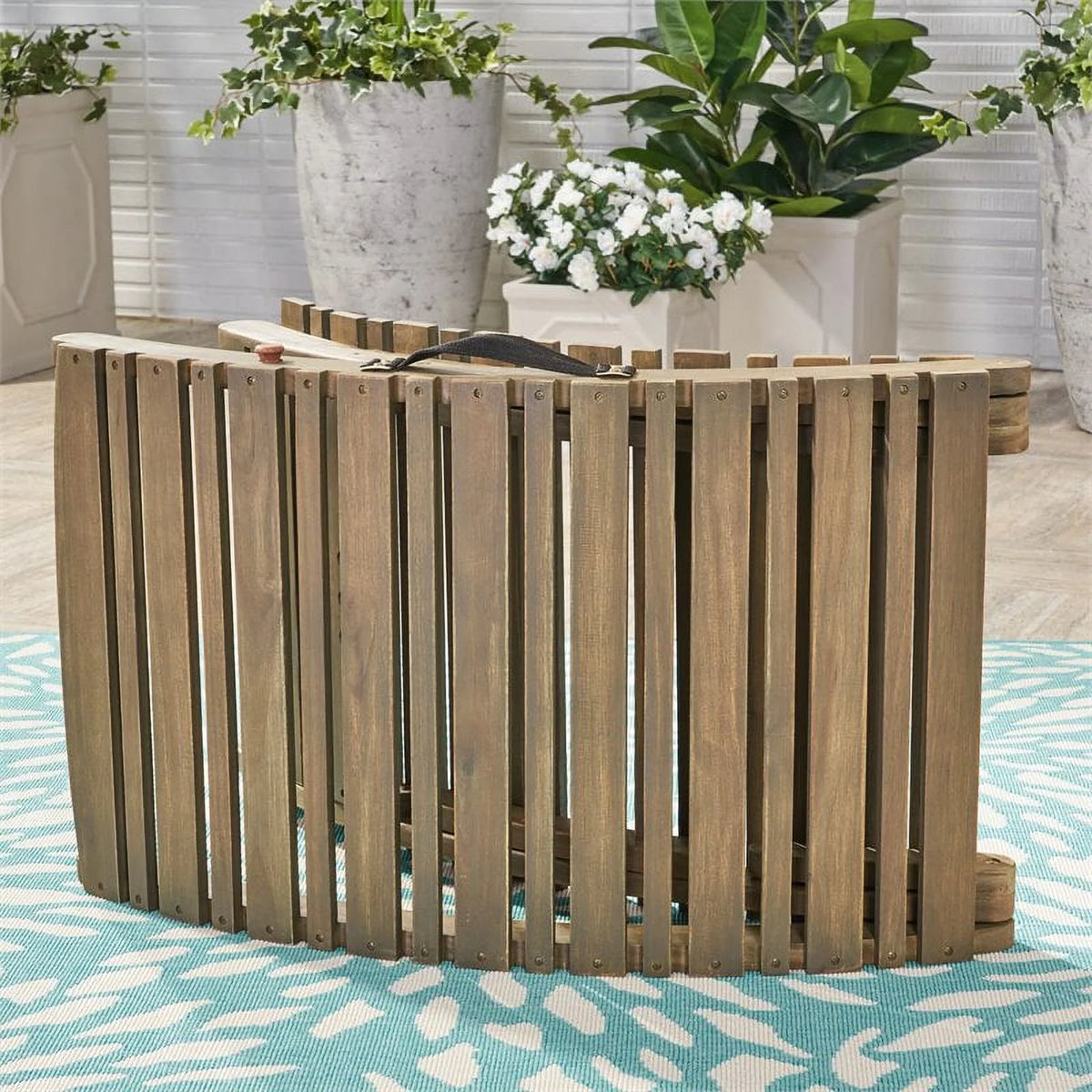 Acacia Wood Foldable Chaise Lounge Q645363
