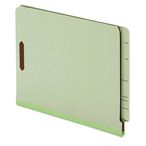 Green Pressboard End Tab Classification Folders, Six Sections, Letter E6431