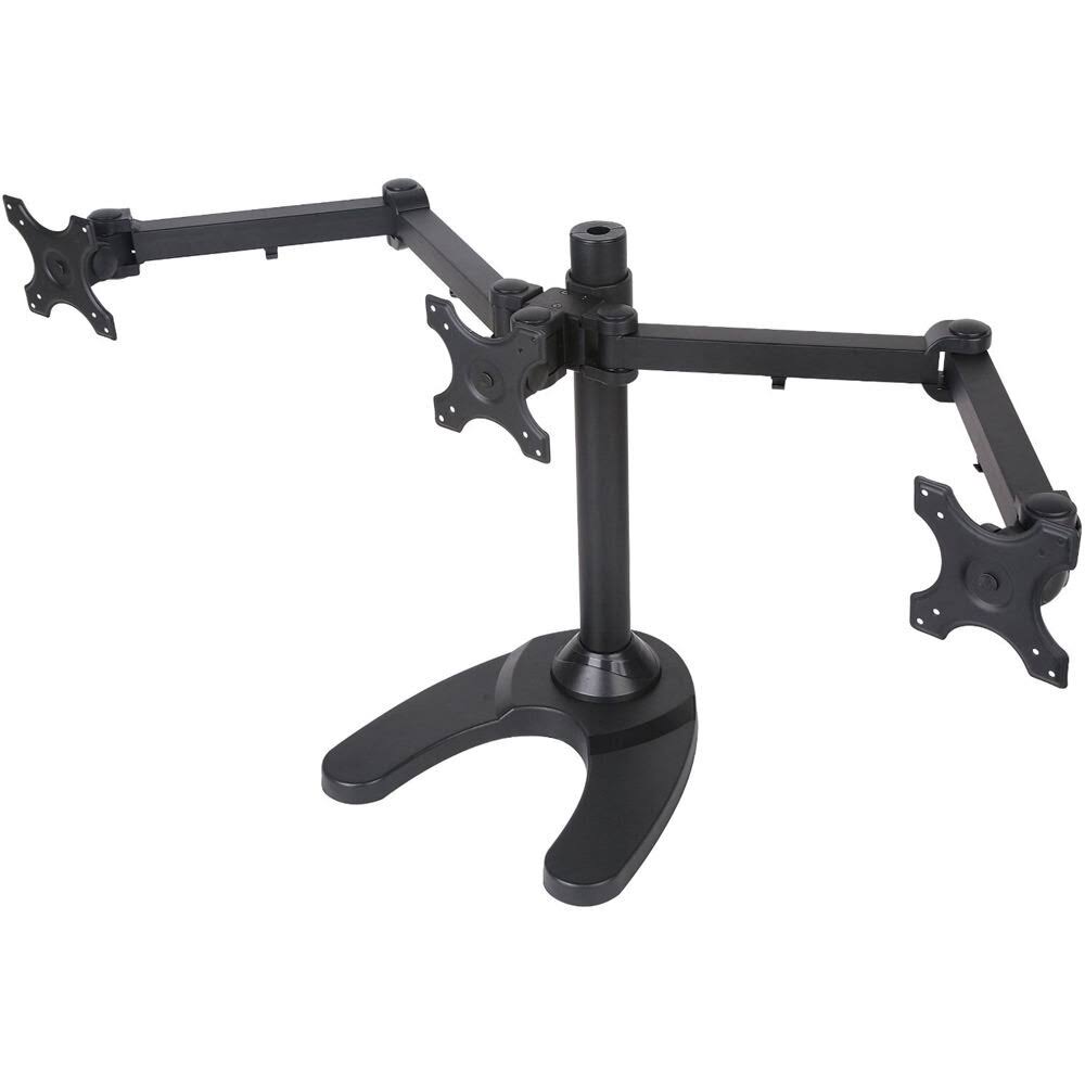 Triple Freestanding Height Adjustable Monitor Desk Mount, Black N9383