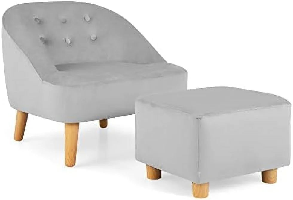 Velvet Sofa with Ottoman E8686