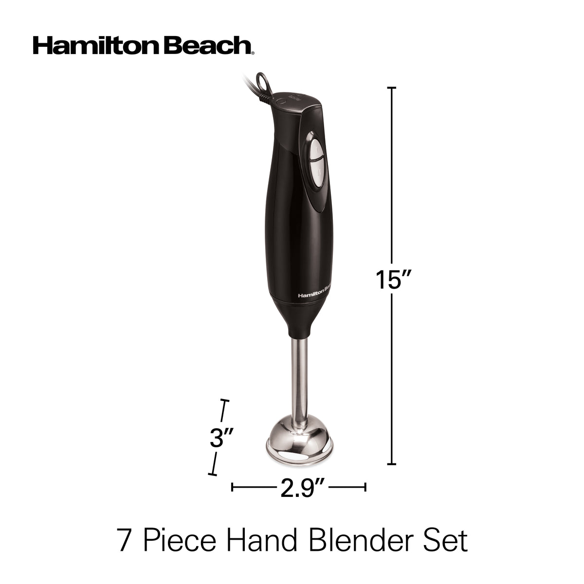 7 Piece Hand Blender Set, Black N8679