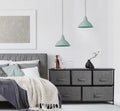 5 Drawer Fabric Storage Dresser with Wood Top P46176