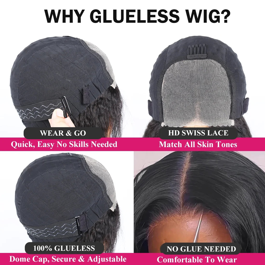 Human Hair Kinky Straight 4x4 Lace Front Wig 14 inch U3983