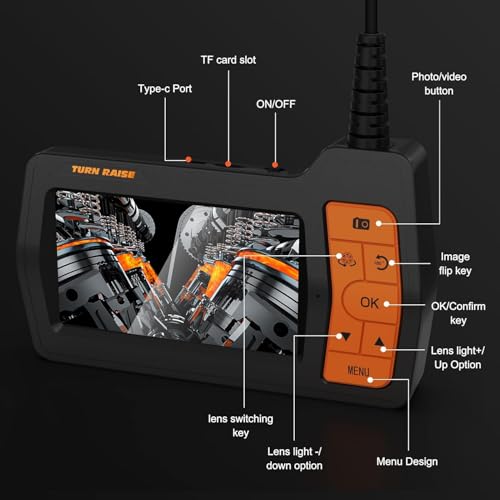 Sewer Inspection Camera, 50FT Semi-Rigid Cable, 5" IPS Screen, IP67, 32G Storage Card, Carrying Case X4635