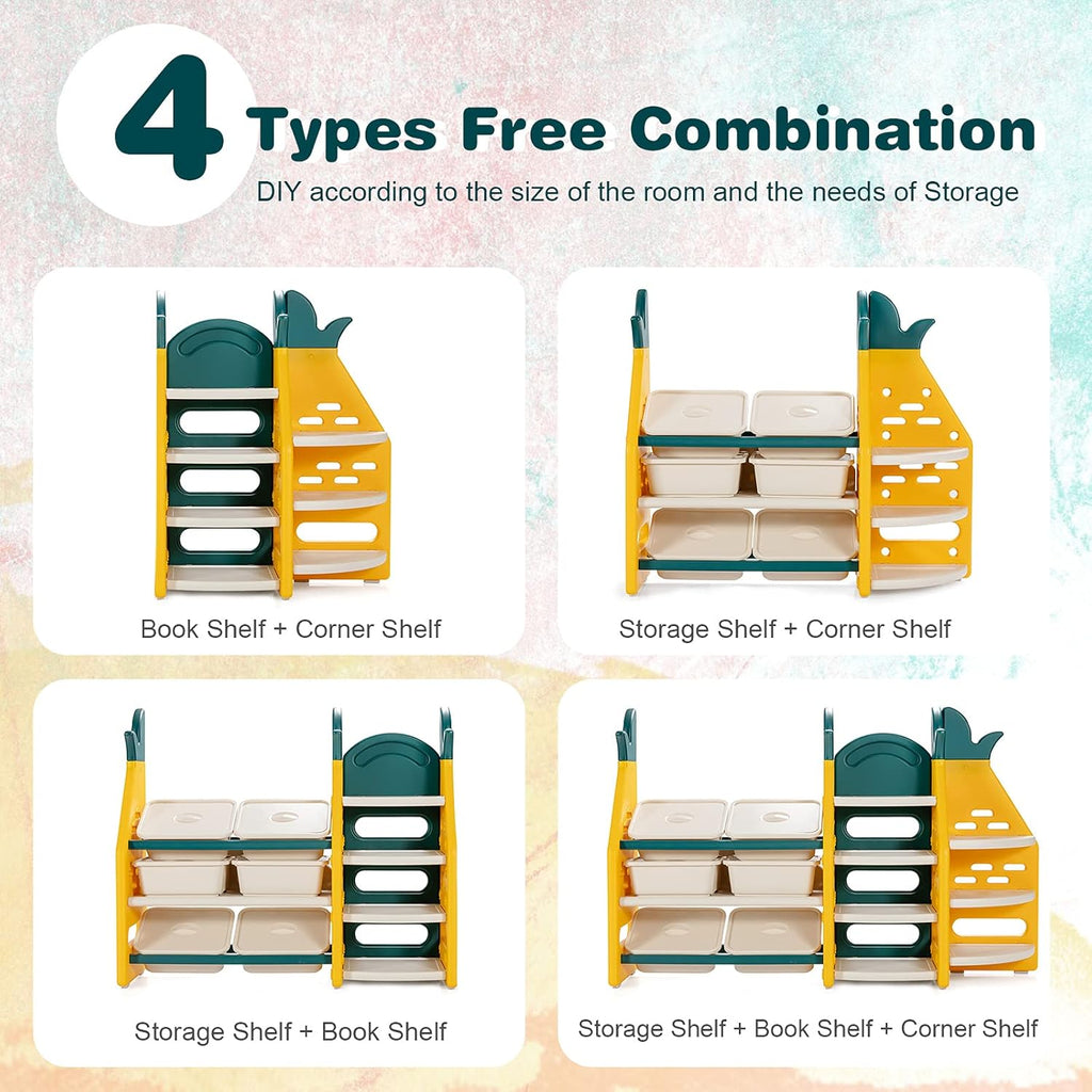 Kids Toy Storage Organizer with 6 Bins and 7 Shelves Q708
