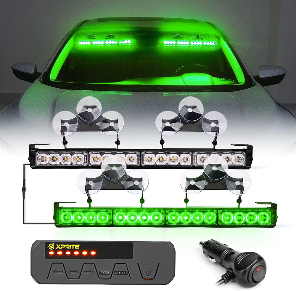 Amber LED Emergency Strobe Light Bar with Control Box, Pack of 2 J2615