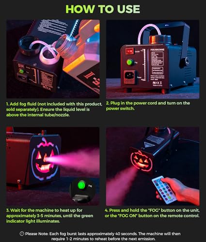 500W 2000CFM Fog Machine with LED Lights Q50885