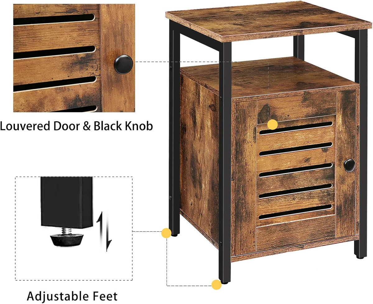 Set of 2 Wood Nightstand with Storage L8540