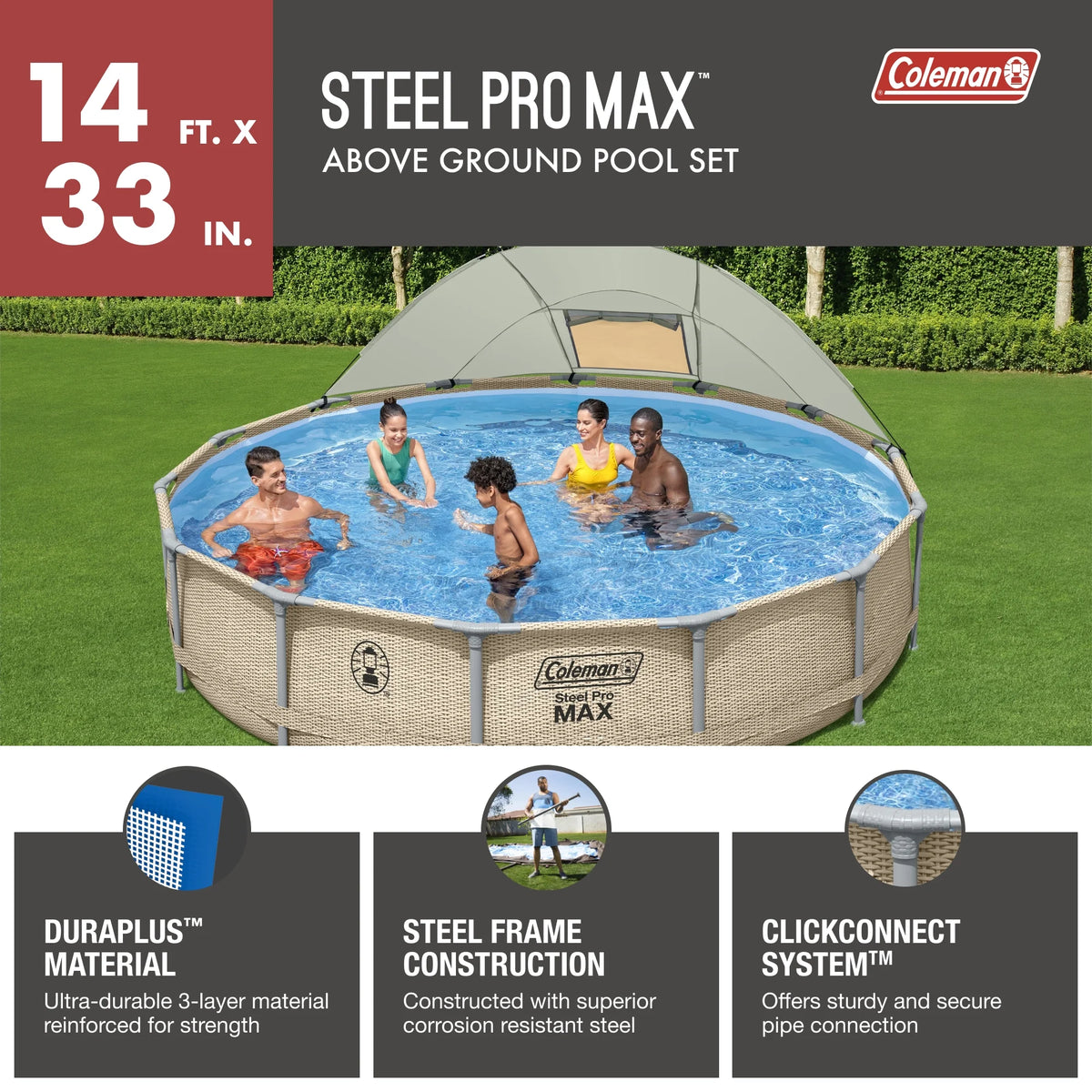 Round Metal Frame Above Ground Pool Set Z8879