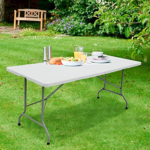 White Plastic 6ft Folding Table N365