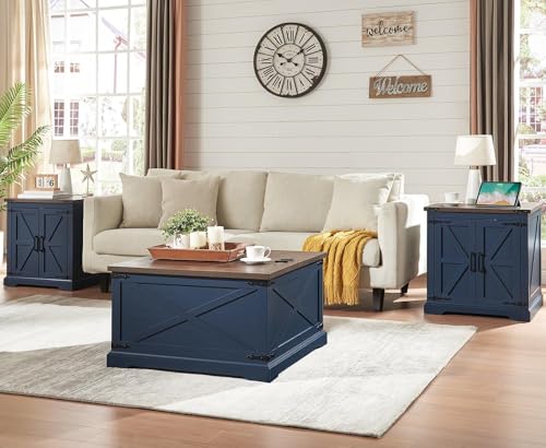 Square Wood Coffee Table with Storage U2081