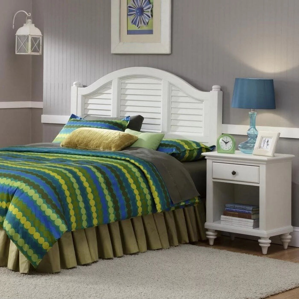 White Headboard and Night Stand N75652