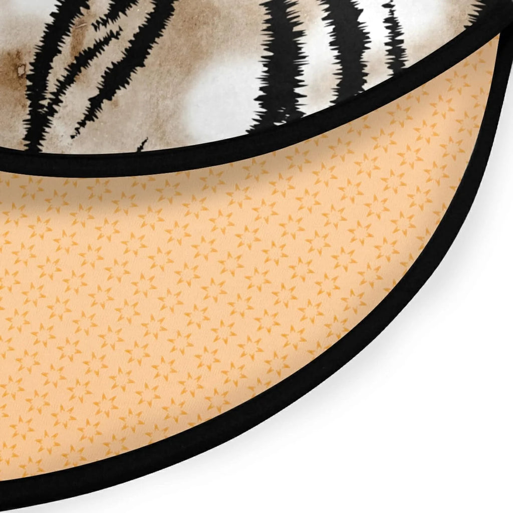 Hand Drawing Tiger Texture Round Area Rug 3Ft Washable Non-Slip T758453