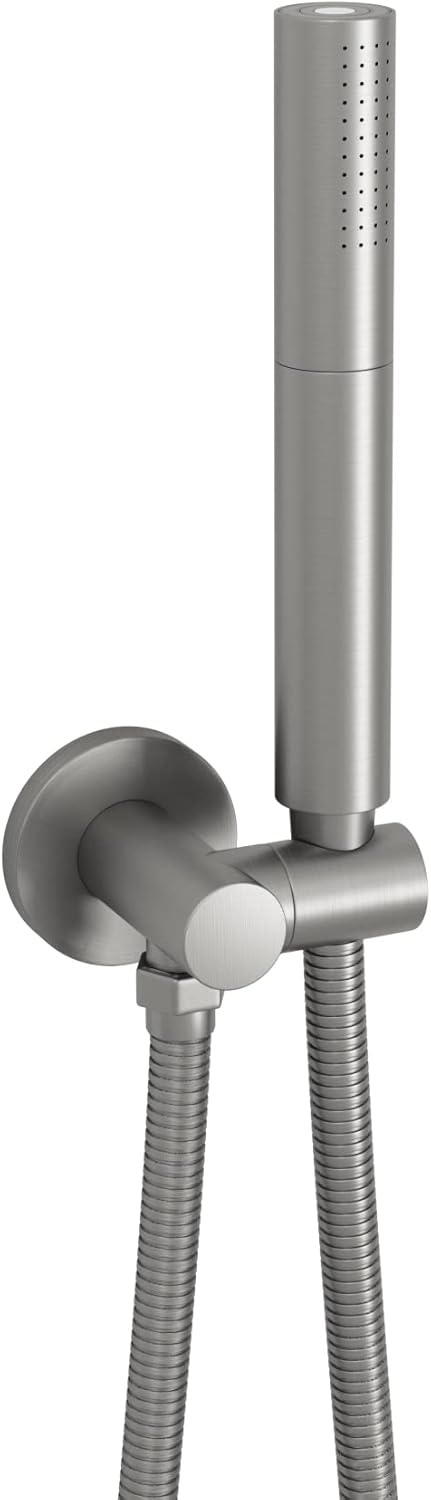 2 Functions Handheld Shower Head Set with Brass Swivel Bracket and Stainless Steel Hose, Brushed Nickel, Pack of 2 K8236