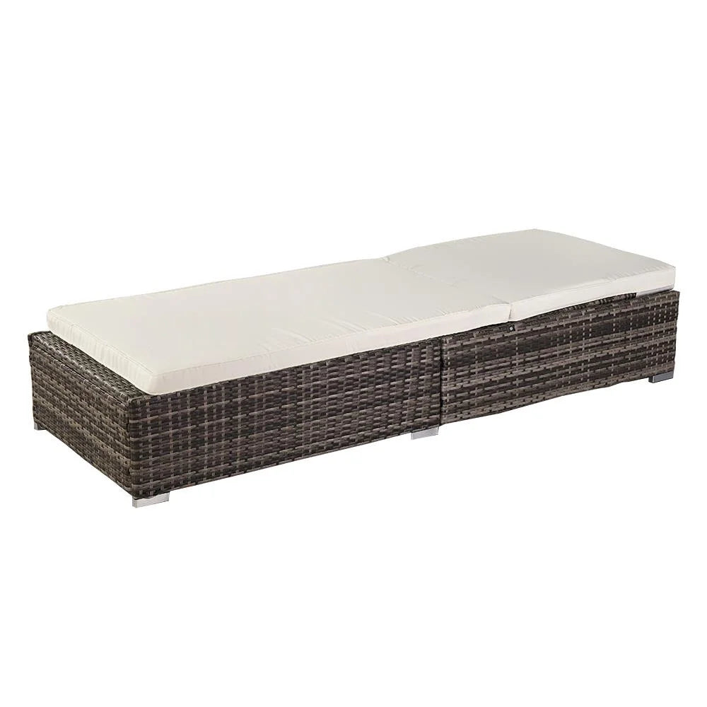 Adjustable Pool Chaise Lounge Chair PE Wicker with Cushion K4257