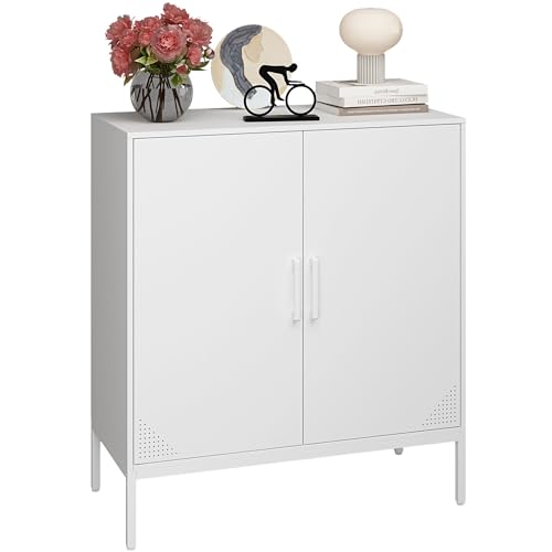 Black Metal Storage Cabinet with Adjustable Shelves J43265