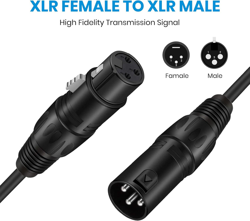 Black 25ft XLR Microphone Cable 3-Pack S5169