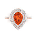 14k Rose Gold Halo Solitaire Ring size 6.5 E762